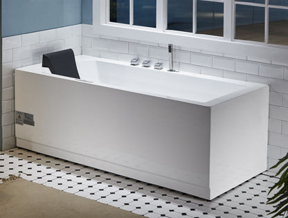EAGO 5 ft Acrylic White Rectangular Whirlpool Bathtub w/ Fixtures - AM154ETL-R5