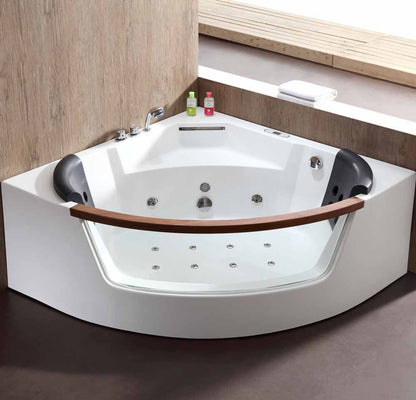 EAGO 5 ft Clear Rounded Corner Acrylic Whirlpool Bathtub for Two - AM197ETL