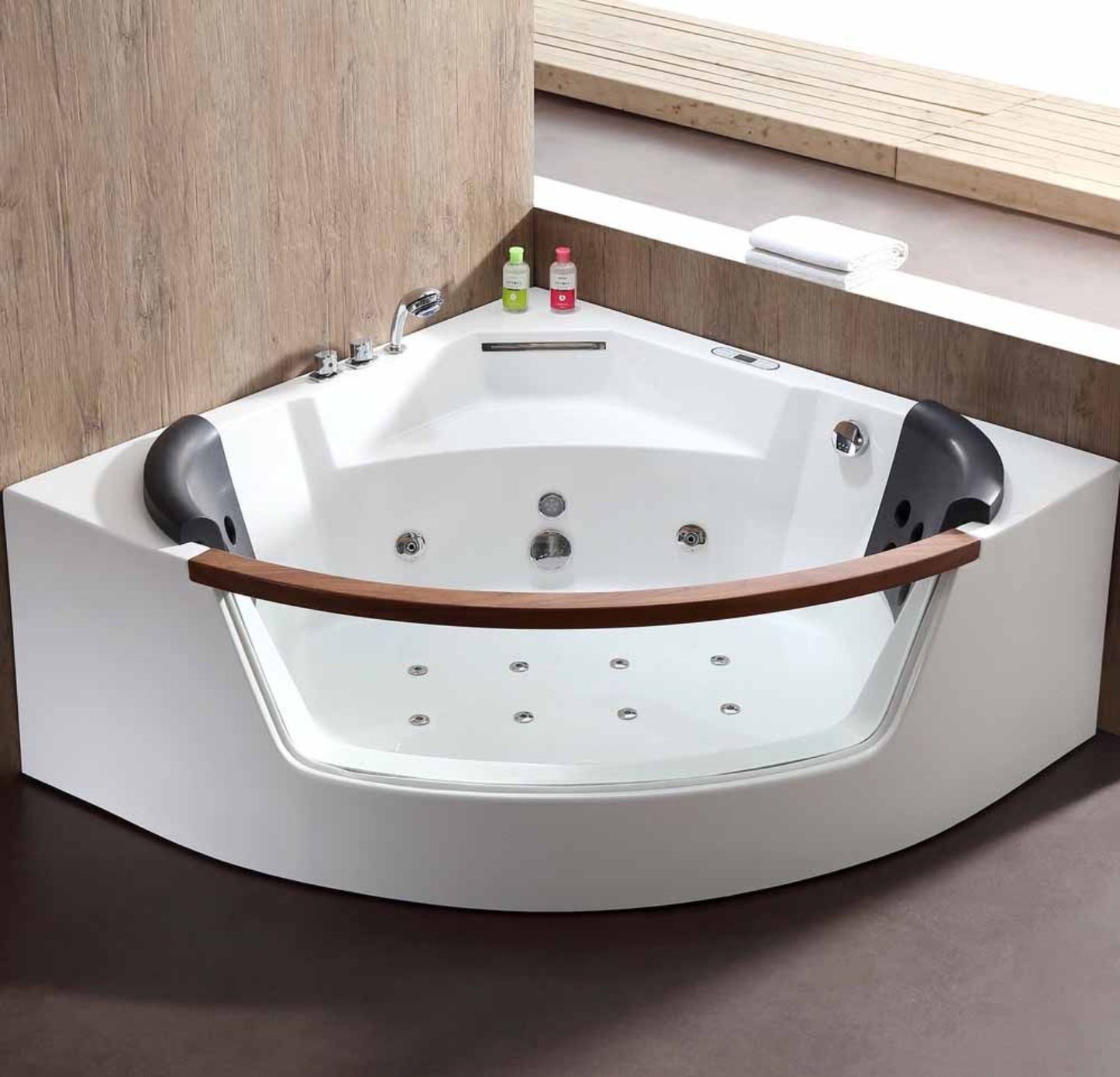 EAGO 5 ft Clear Rounded Corner Acrylic Whirlpool Bathtub for Two - AM197ETL