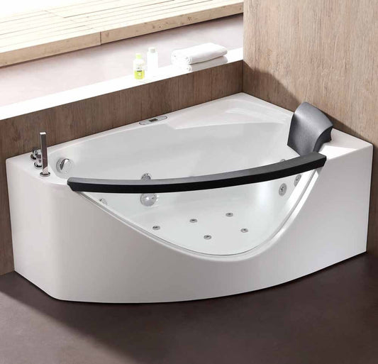 EAGO  5 ft Clear Rounded Left Corner Acrylic Whirlpool Bathtub - AM198ETL-L