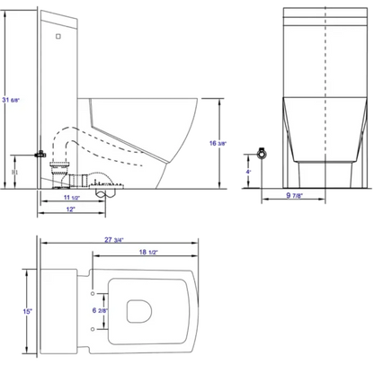 GREE EAGO One Piece High Efficiency Low Flush Eco-Friendly Ceramic Toilet - TB336