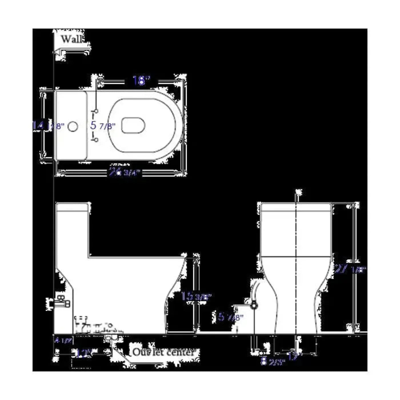 GREE EAGO Dual Flush One Piece Eco-Friendly High Efficiency Low Flush Ceramic Toilet - TB353