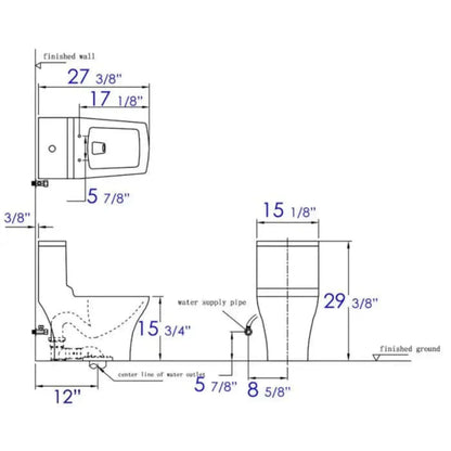 GREE EAGO Dual Flush One Piece Eco-Friendly High Efficiency Low Flush Ceramic Toilet - TB356