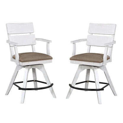 ECI Furniture La Sierra 24 Dbl Panel Back Spectator Swivel Stool with Brown Vinyl Seat Set of 2 - EC-1164-22-SCS2