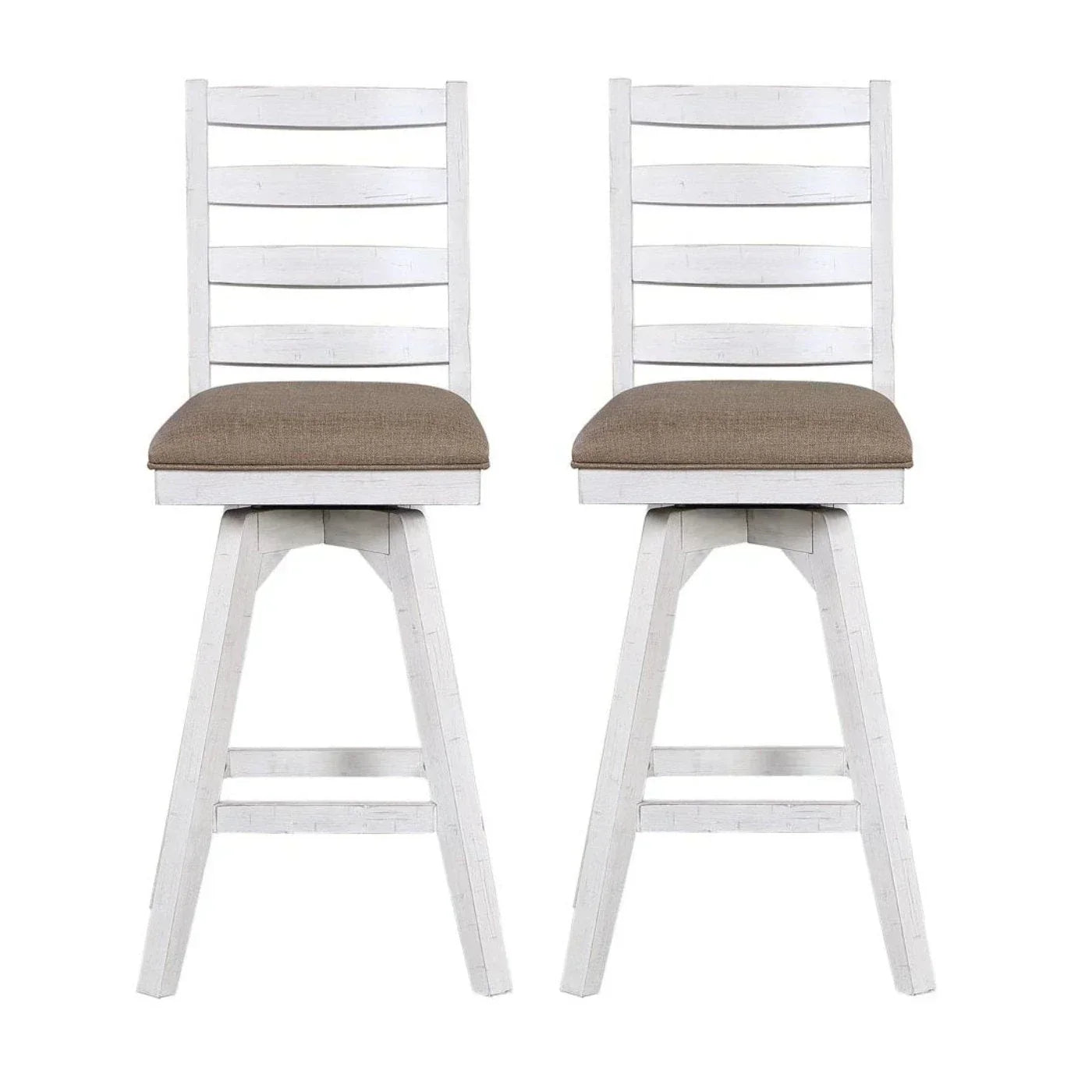 ECI Furniture La Sierra 30 Ladder Back Bar Swivel Stool with Brown Vinyl Seat Set of 2 - EC-1164-22-BS1