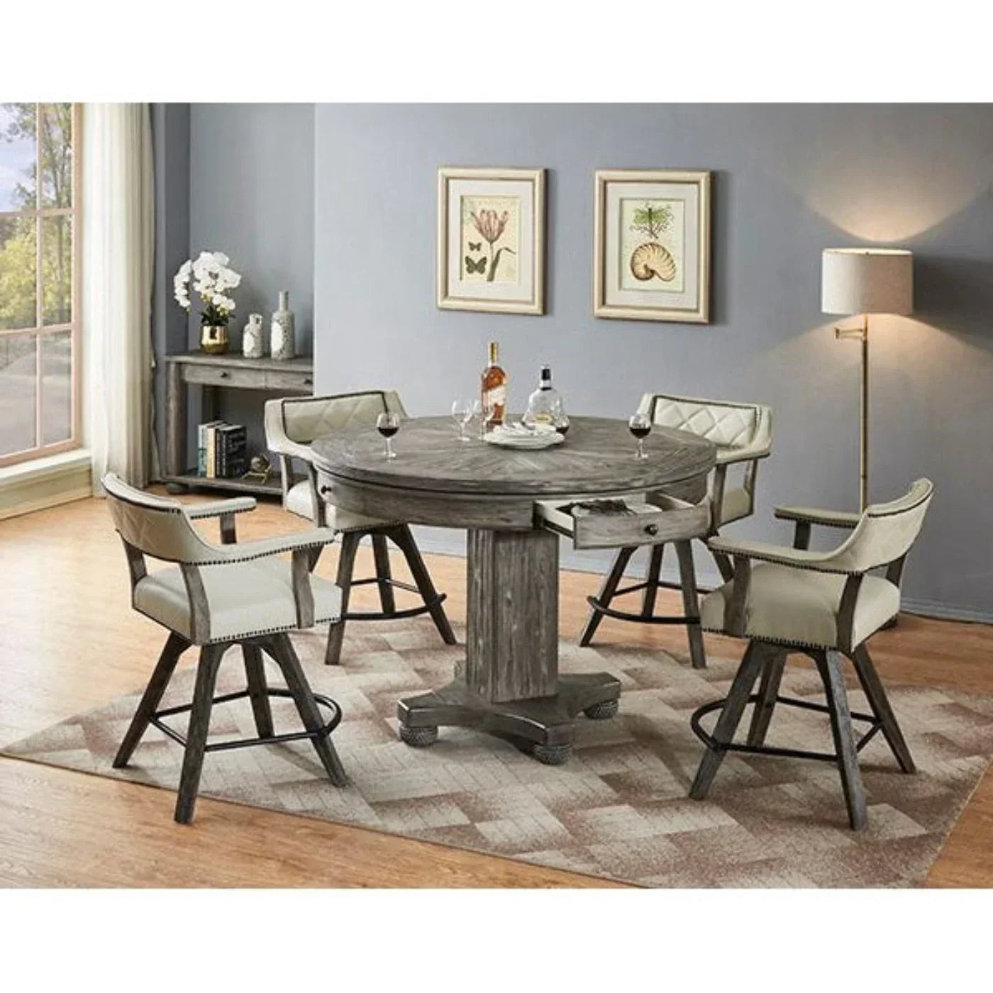 ECI Furniture PGA Spectator Swivel Stool with Nailhead Seat - 0921-95-SCS