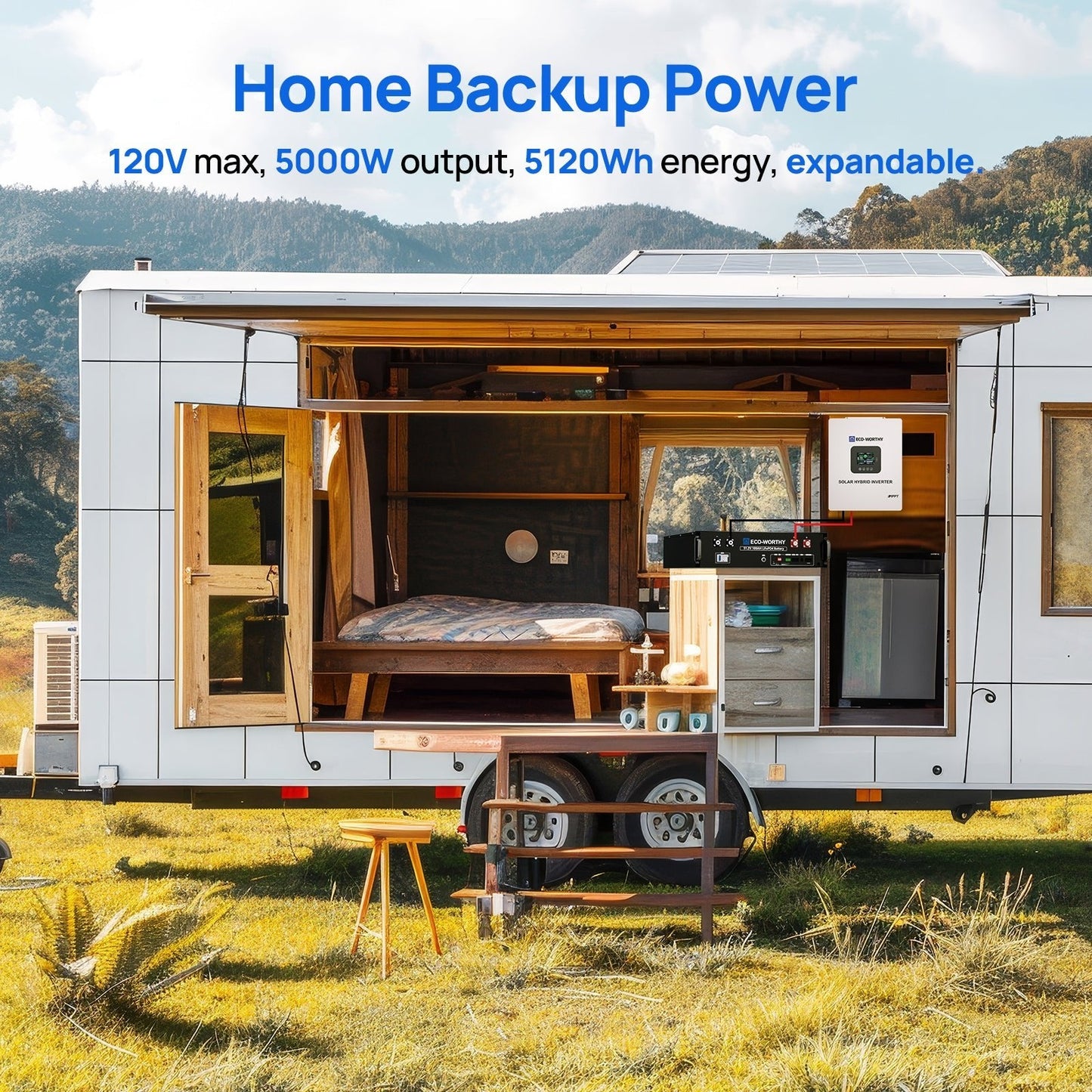 Eco Battery Home Backup Power Bundle with 48V 100ah Battery and 10kW Inverter - L13NK10KSR48100B-4