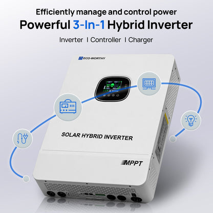 Eco Battery Home Backup Power Bundle with 48V 100ah Battery and 10kW Inverter - L13NK10KSR48100B-4