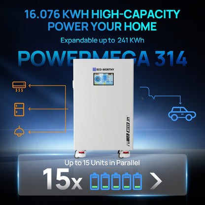 Eco Battery  5kW Home Backup Solar Power Bundle | 51.2V 314Ah Battery and 48V 5000w Off Grid Inverter - GW-L03L314A-NKUS5KW-1
