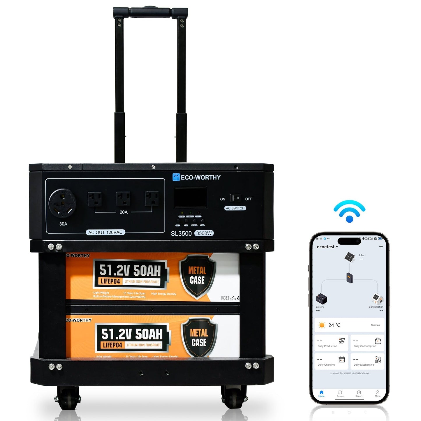 Eco Battery  SL3500 stackable power station - US-L02NK35KWUSL50DDCN-1