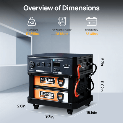 Eco Battery  SL3500 stackable power station - US-L02NK35KWUSL50DDCN-1