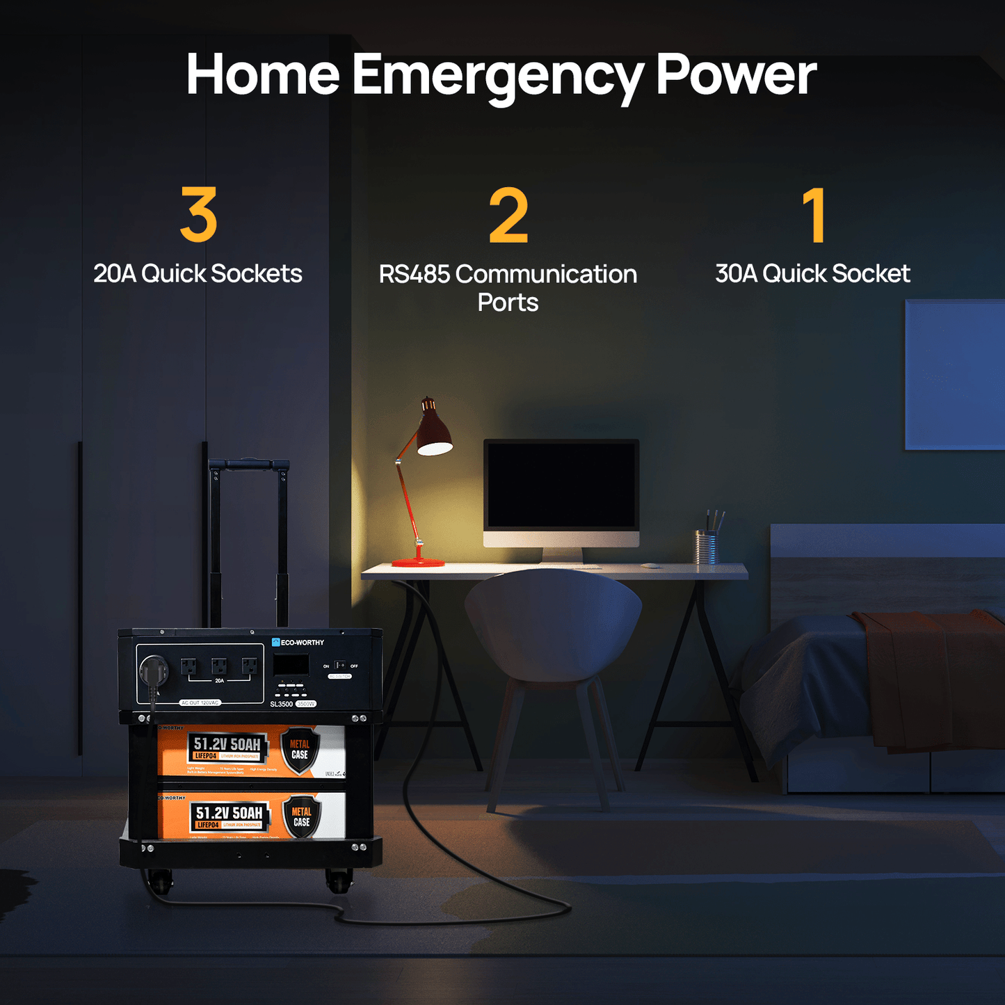 Eco Battery  SL3500 stackable power station - US-L02NK35KWUSL50DDCN-1