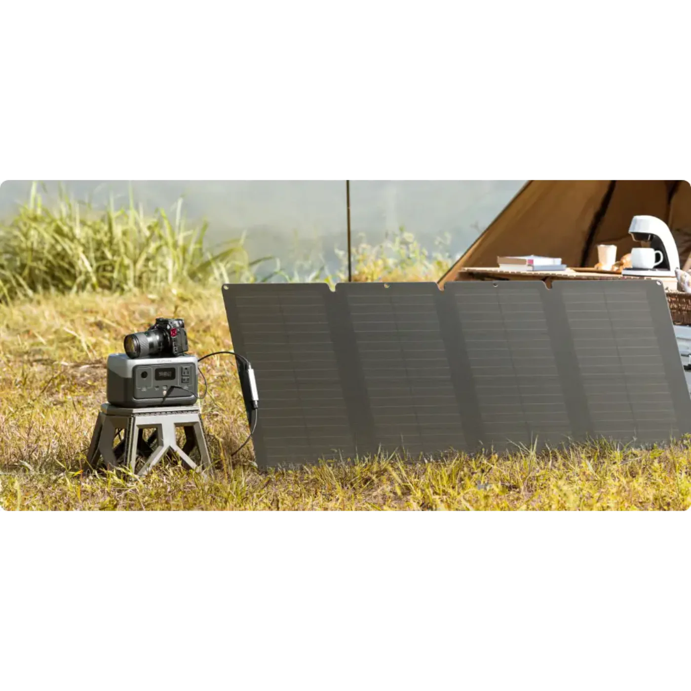 GREE EcoFlow RIVER 2 Portable Power Station + 110W Portable Solar Panel - RIVER2-110-1-US