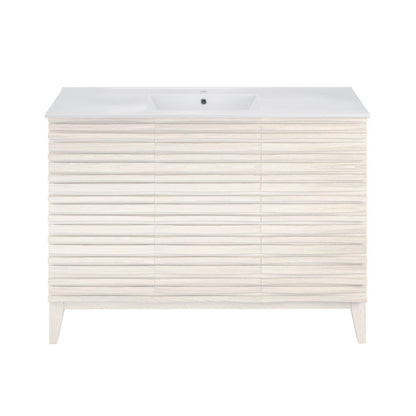 Swiss Madison Cascade 48" Freestanding Bathroom Vanity in White Oak with Sink Top - SM-BV8634WO