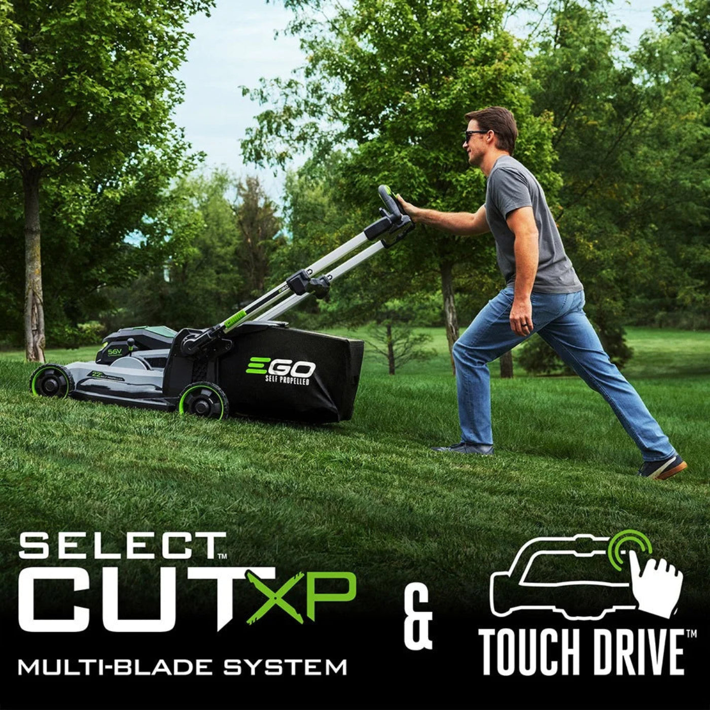 Ego Power+  22'' Super Composite Mower with Peak Power Includes Select Cut and Touch Drive Self-Propelled Systems with (2) 6Ah Batteries and Dual Port Charger - LM2244SP-2