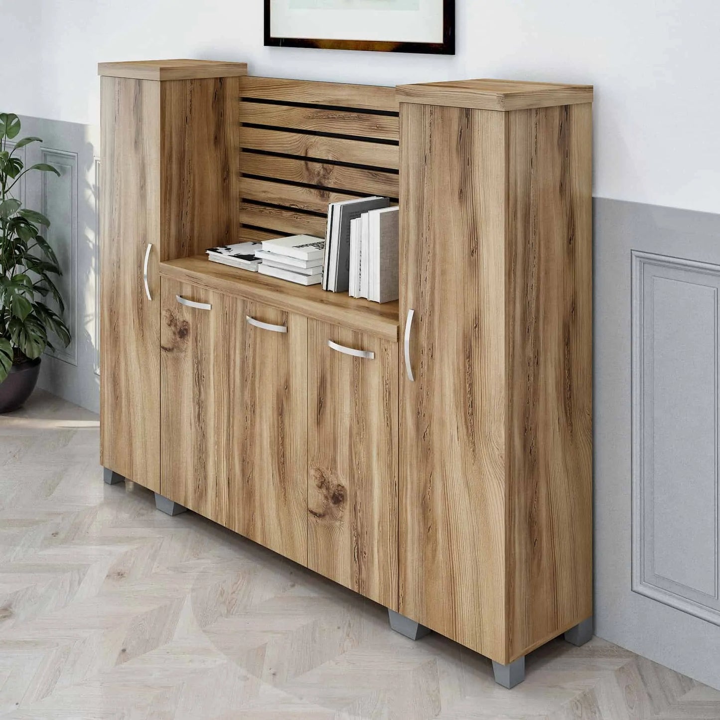 Casa Mare ELISE 87″ Modern Home & Office Furniture Desk Rustic Brown & Black - ELISE-87RBB-S