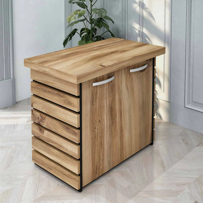 Casa Mare ELISE 87″ Modern Home & Office Furniture Desk Rustic Brown & Black - ELISE-87RBB-S