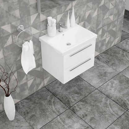 Casa Mare Elke 32" Bathroom Vanity and Ceramic Sink Combo with LED Mirror - Elke80GB-32