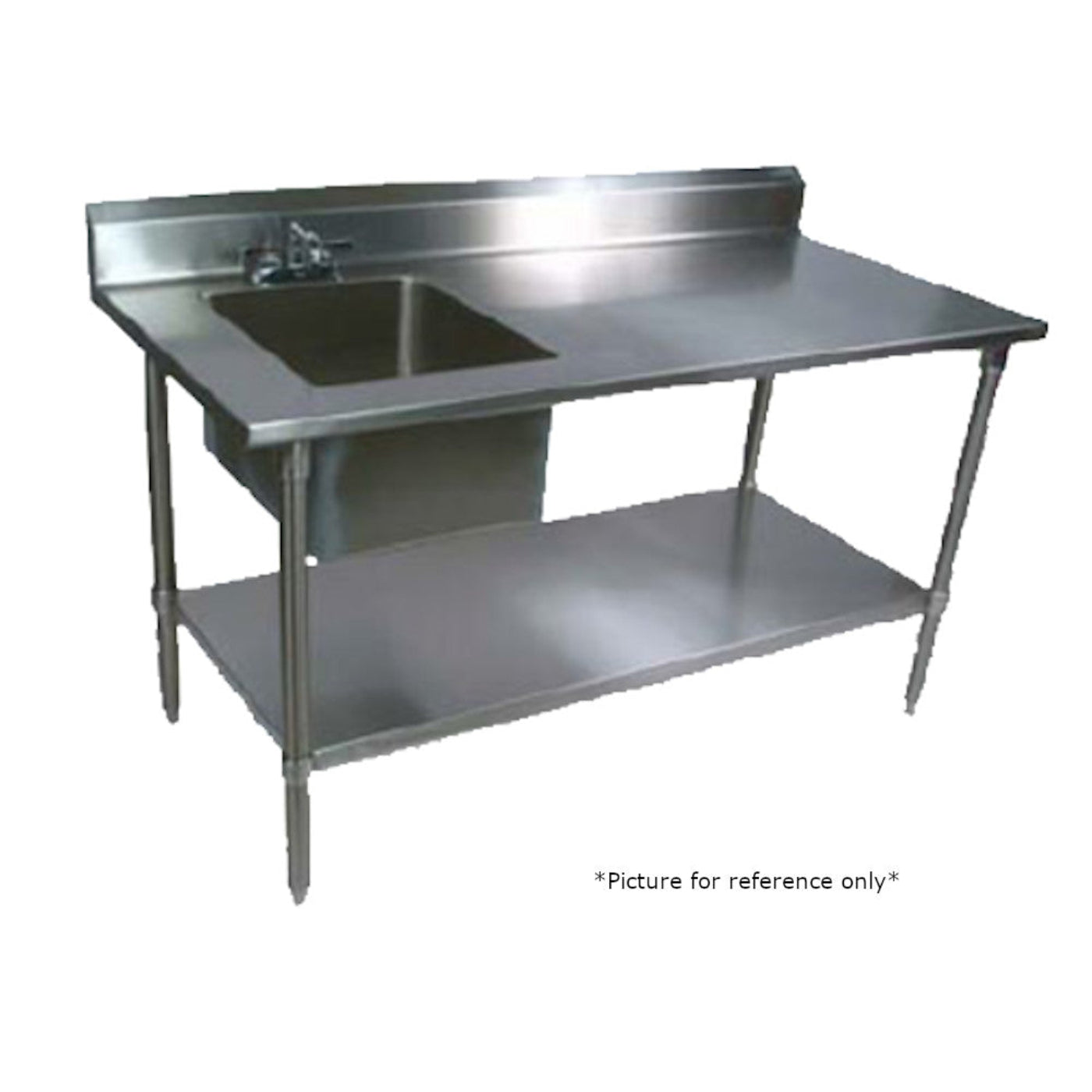 John Boos EPT6R5-3048SSK-R Work Table with Prep Sink - JBEPT6R53048SSKR