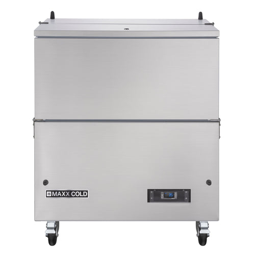 Maxx Cold Milk Cooler, 34"W, Stores up to (8) 13" Milk Crates, in Stainless Steel - MXMC34HC