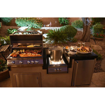 KoKoMo Power Burner 4 Burner 32 inch Built-In Barbeque Grill Island Kitchen Package - KO-PWRBRN-4BG-FRGE