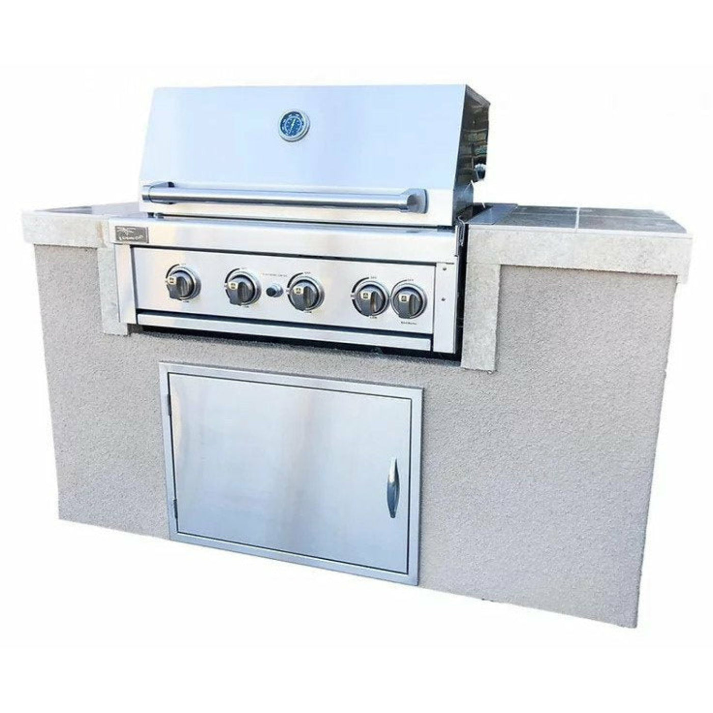 KOKOMO The Cayman 5' BBQ Island with 4 Burner Built In BBQ Grill - CAYMAN