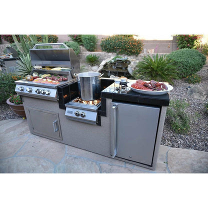 KoKoMo Power Burner 4 Burner 32 inch Built-In Barbeque Grill Island Kitchen Package - KO-PWRBRN-4BG-FRGE