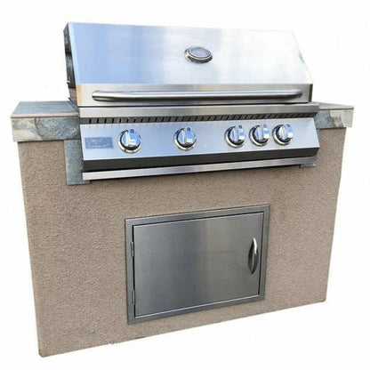 KOKOMO Panama 4' BBQ Island with 4 Burner Built In BBQ Grill - PANAMA