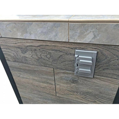 KoKoMo Elite 6' BBQ Island With Built In BBQ Grill Drift Wood Look Siding 30 Inch Doors - ELITE