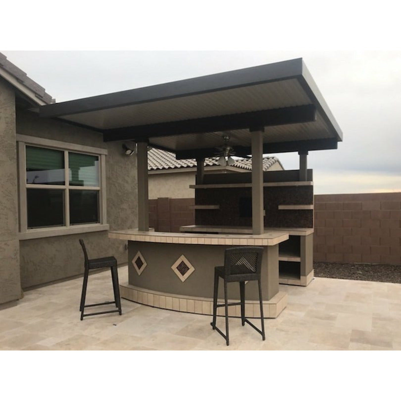 KoKoMo Key Largo Outdoor Kitchen With Built In BBQ Grill With 12 x 14 Patio Cover - KeyLargo