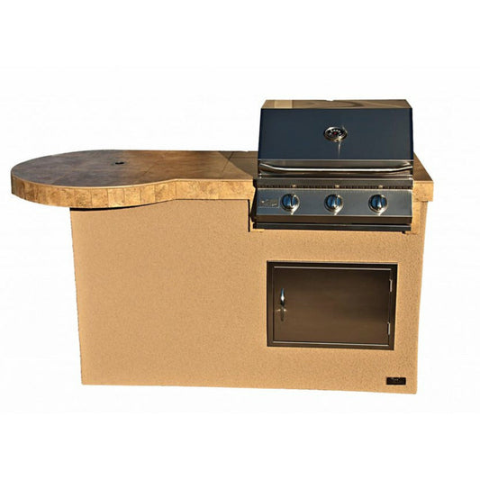 KoKoMo Mini Maui 6' BBQ Island with 33 Inch Bar and Built In BBQ Grill - MINIMAUI-R