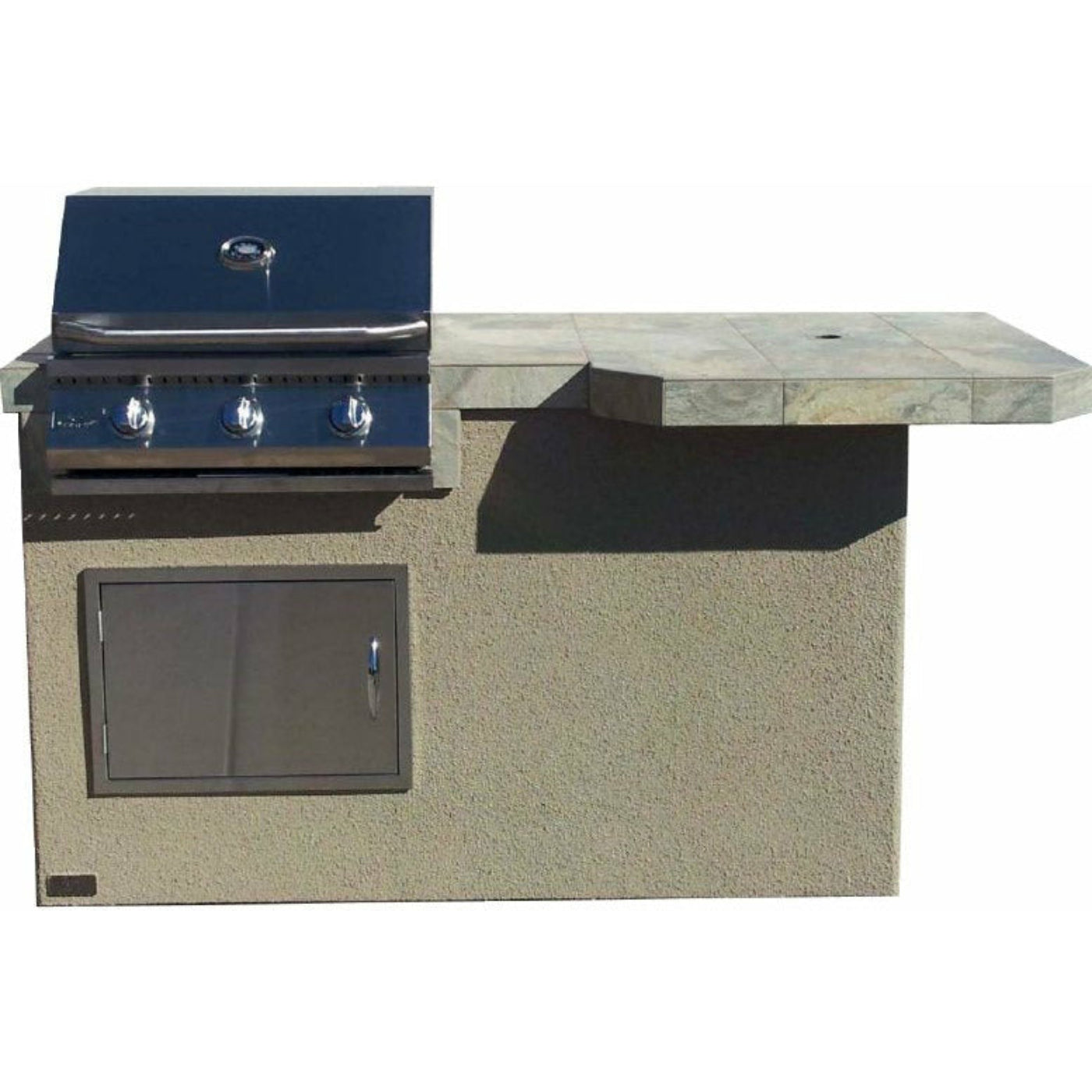 KoKoMo Mini Maui 6' BBQ Island Square Bar Top and Built In BBQ Grill - MINIMAUISQ