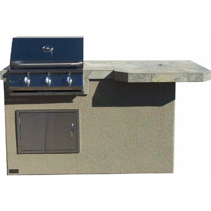 KoKoMo Mini Maui 6' BBQ Island Square Bar Top and Built In BBQ Grill - MINIMAUISQ