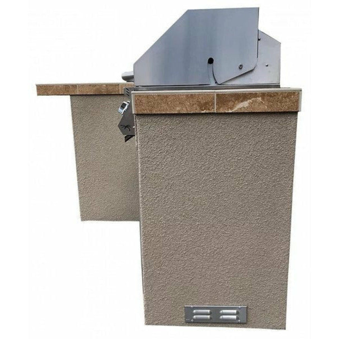 KoKoMo Havana L-Shape BBQ Island With Bar Seating and Built In BBQ Grill 4'x5' BBQ - HAVANA