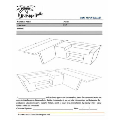 KoKoMo Havana L-Shape BBQ Island With Bar Seating and Built In BBQ Grill 4'x5' BBQ - HAVANA