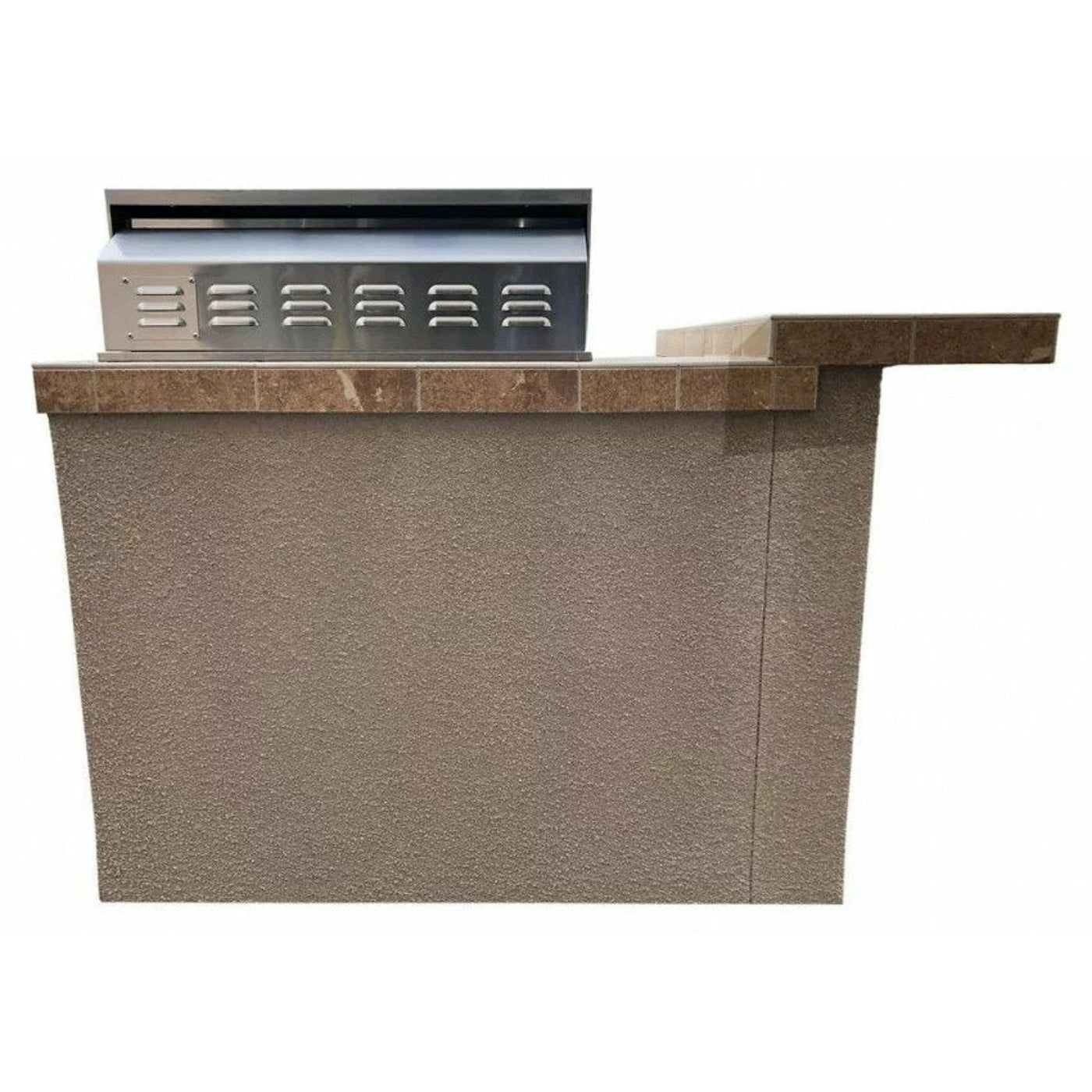 KoKoMo Havana L-Shape BBQ Island With Bar Seating and Built In BBQ Grill 4'x5' BBQ - HAVANA
