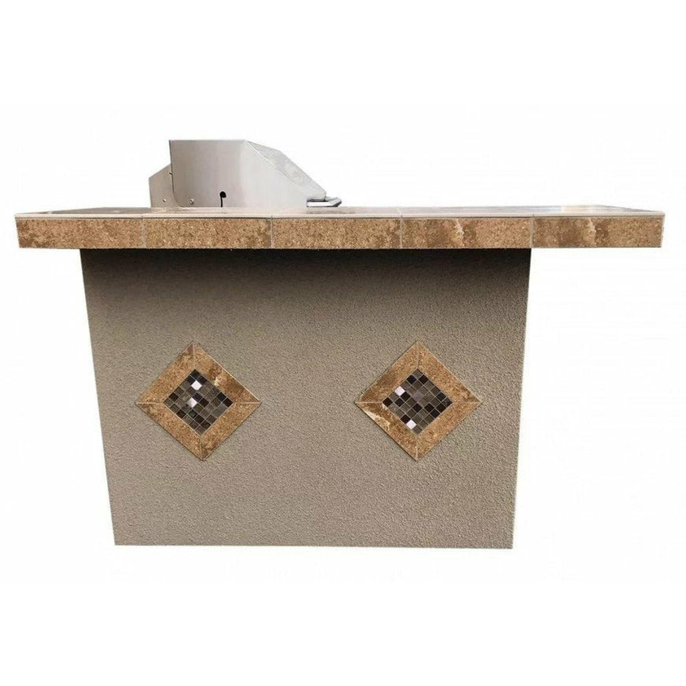 KoKoMo Havana L-Shape BBQ Island With Bar Seating and Built In BBQ Grill 4'x5' BBQ - HAVANA