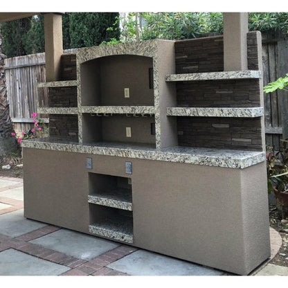 KoKoMo Outdoor Media T.V. Bar Center Shelves for Bartender and Lighting - media-custom