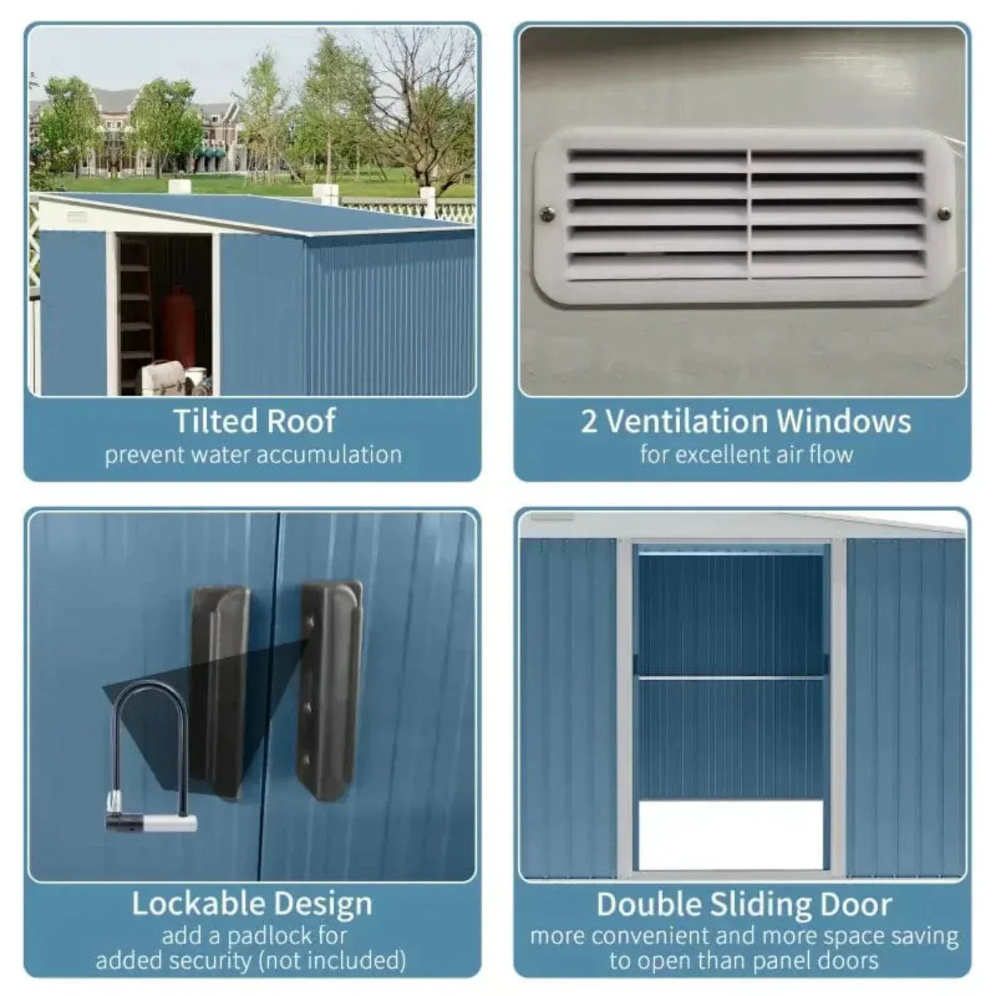 Outsunny 11.5' x 9' x 6.5' Steel Garden Storage Shed - 845-529