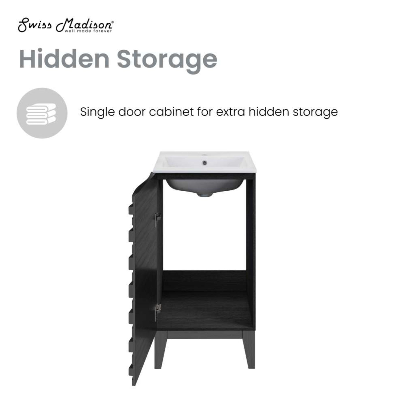 Swiss Madison Cascade 18" Bathroom Vanity in Black - SM-BV560B