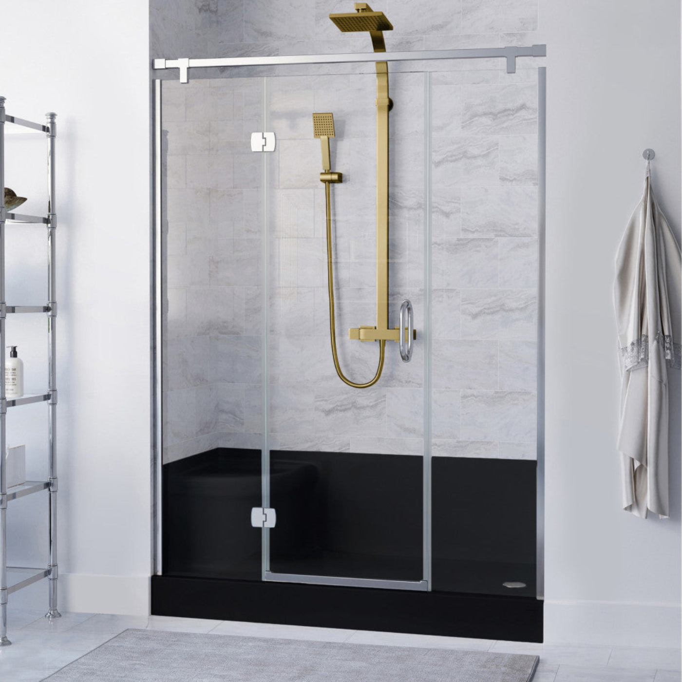 Swiss Madison Aquatique 60" x 32" Right Drain, Shower Base in Matte Black - SM-SB538MB