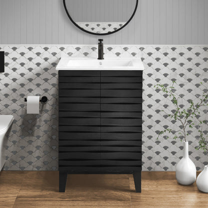 Swiss Madison Cascade 24" Bathroom Vanity in Black - SM-BV470B