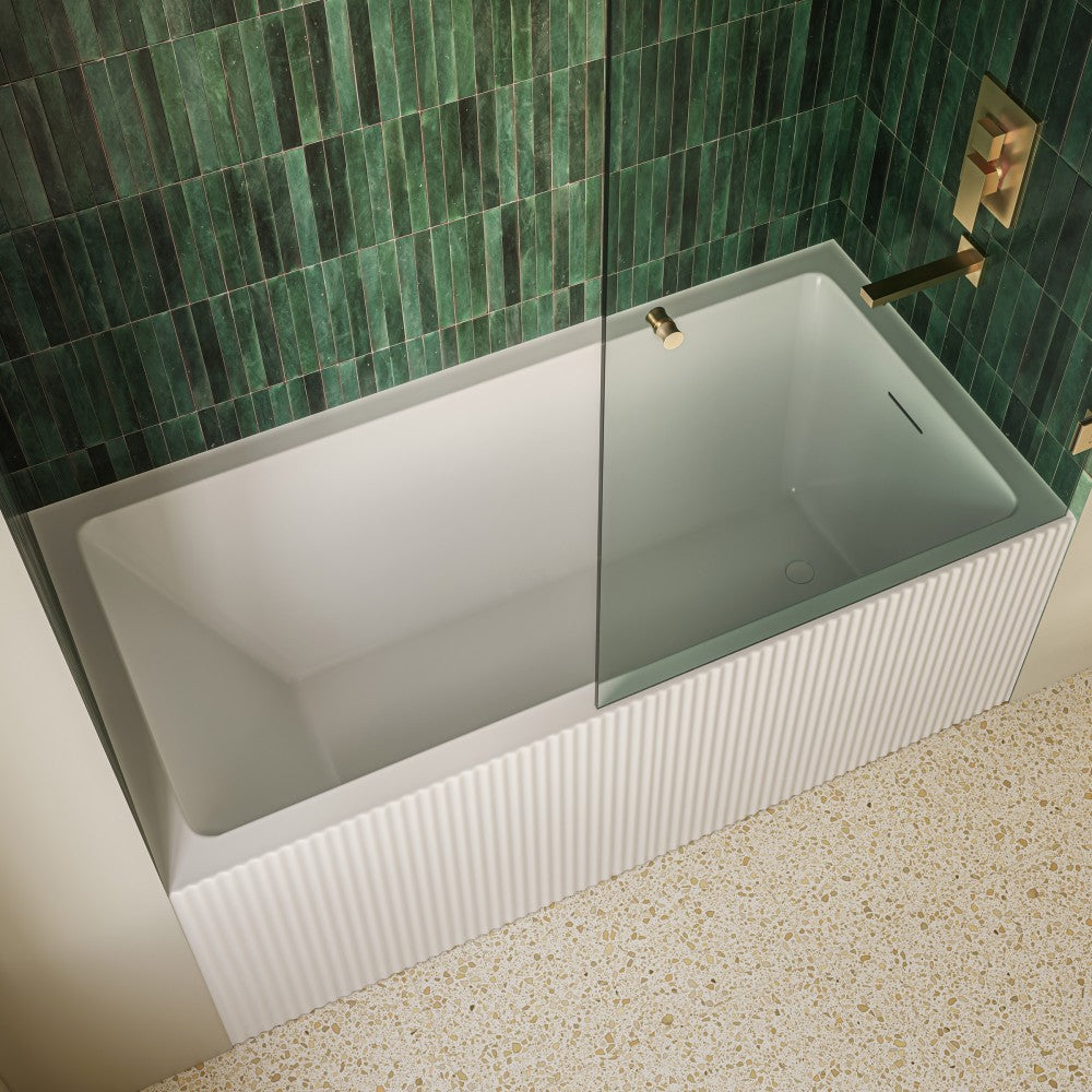 Lafayette 60 x 30 Skirted Right Drain Soaking Apron Bathtub in Glossy White with Integrated Overflow and Drain