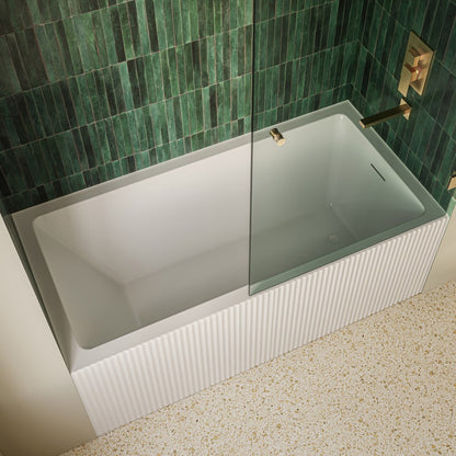 Lafayette 60 x 30 Skirted Right Drain Soaking Apron Bathtub in Glossy White with Integrated Overflow and Drain