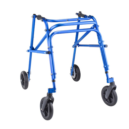 Tru Grit Klip 4 Wheeled Lightweight Walker/Gait Trainer with 8" Wheels – Medium Blue - 1770268463506_175