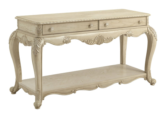 Char-Griller 30 Inch 2 Drawer Console Table with Bottom Shelf, Antique White - BM191258 - SKU_1769849890674_621