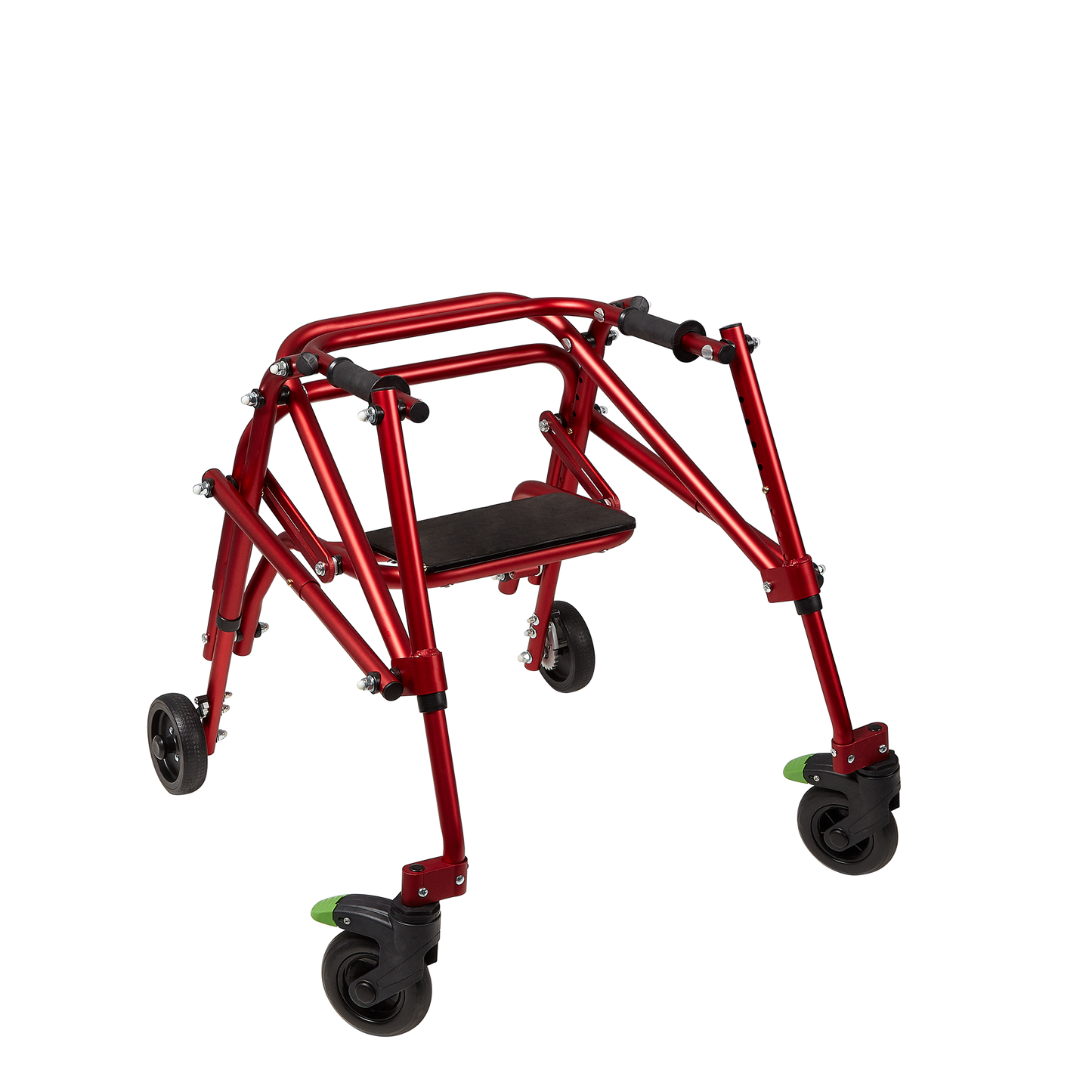 Tru Grit Klip 4 Wheeled Lightweight Walker/Gait Trainer with Seat – Small Red - 1770268416621_503