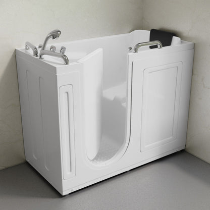 Char-Griller Auvergne 53" x 27" ADA Left Drain Walk-in Soaking Bathtub in Glossy White, Fauce - 1769834621617_330