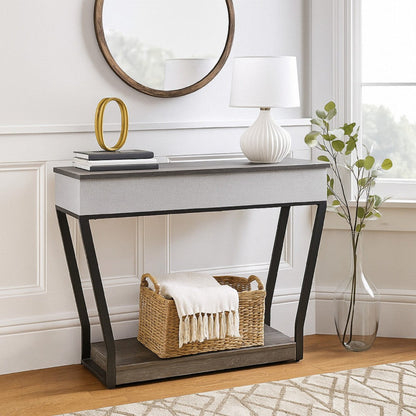36 Inch Seme Console Table, Wireless Charging, Built in Speakers, Gray -BM327900 - 1769671813335_761