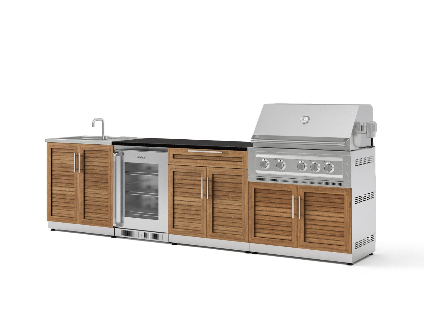 Turbochef Outdoor Kitchens Stainless Steel 6-pc Cabinet Set w/ Sink, Bar - 1782118081002_491